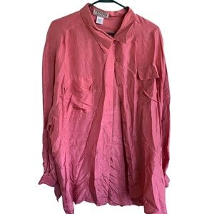 Venezia Vitale 100% Silk Button Down Womens Shirt Size 26/28